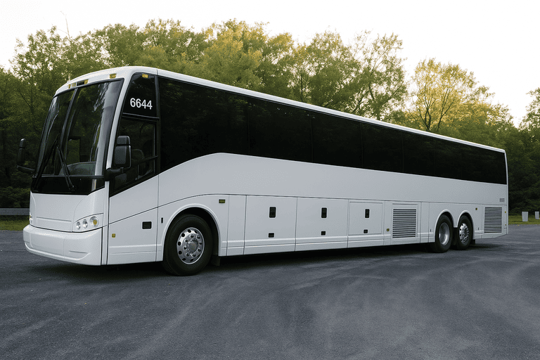 exterior of Charter Bus Rental Berwyn coach bus