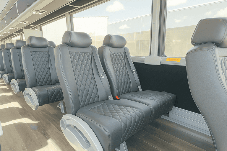 interior of Charter Bus Rental Berwyn charter bus